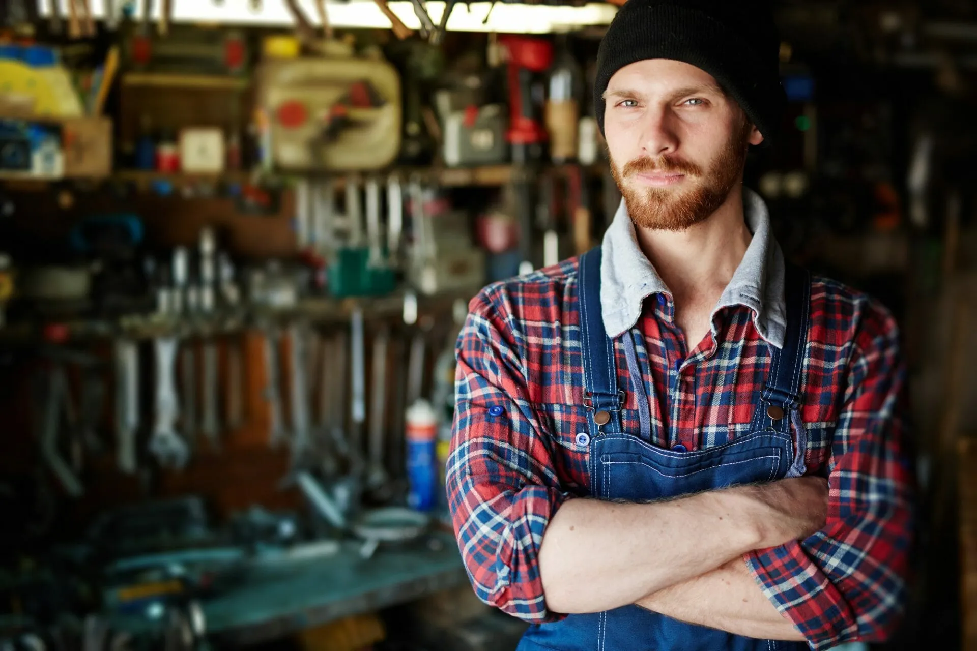 tradesman standing in workshop